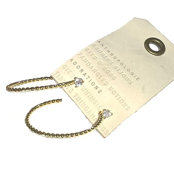 NWT Anthropologie Twisted Crystal Hoop Earrings - Picture 4 of 5